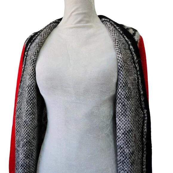 Niccolai Italy Mohair Cardigan Sweater Women's Leopard Print Color Block Small - Picture 9 of 11